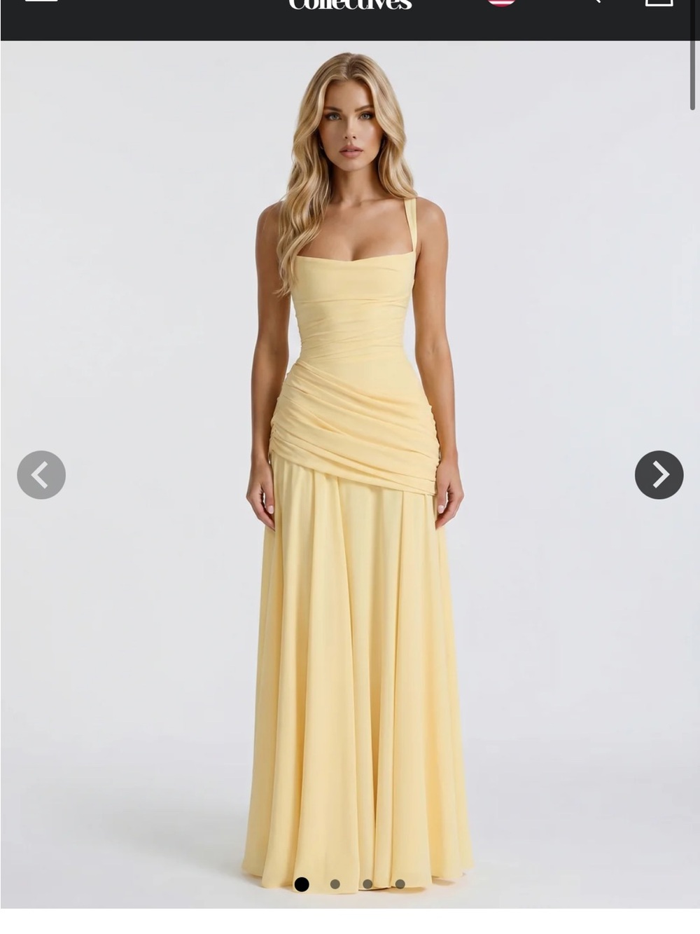 Elegant Yellow Sleeveless Evening Dress